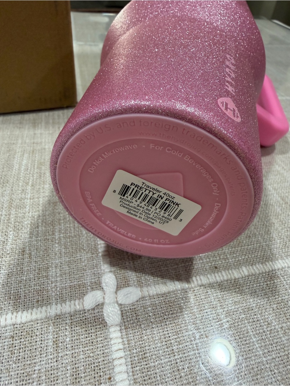 40oz Pretty In Pink HydroJug - Picture 6 of 8